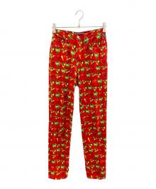 VERSACE（ヴェルサーチ）の古着「00's ハートプリント ツイルパンツ」｜レッド