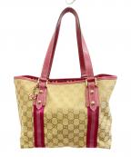 GUCCIグッチ）の古着「GGキャンバス シェリーライン」｜ベージュ×ピンク