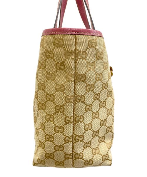 GUCCI（グッチ）GUCCI (グッチ) GGキャンバス シェリーライン ベージュ×ピンクの古着・服飾アイテム