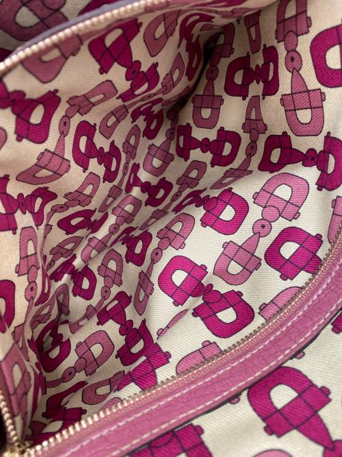 GUCCI（グッチ）GUCCI (グッチ) GGキャンバス シェリーライン ベージュ×ピンクの古着・服飾アイテム