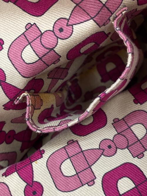 GUCCI（グッチ）GUCCI (グッチ) GGキャンバス シェリーライン ベージュ×ピンクの古着・服飾アイテム