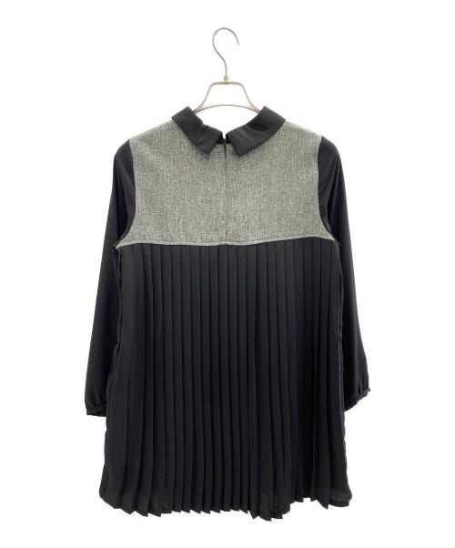 OXFORD（オックスフォード）OXFORD (オックスフォード) 長袖ワンピース グレー×ブラック サイズ:Mの古着・服飾アイテム