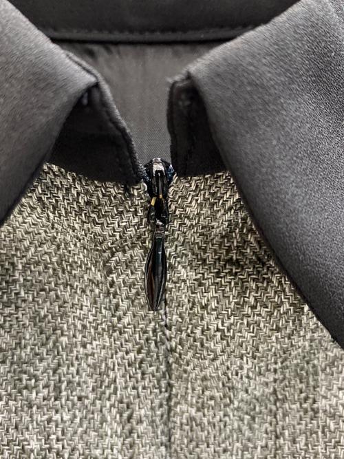 OXFORD（オックスフォード）OXFORD (オックスフォード) 長袖ワンピース グレー×ブラック サイズ:Mの古着・服飾アイテム