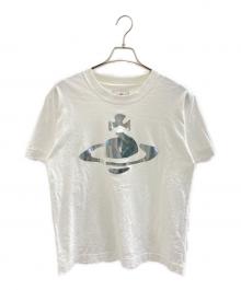 Vivienne Westwood（ヴィヴィアンウエストウッド）の古着「METAL WATER ORB RELAX T-SHIRT」｜シルバー×ホワイト