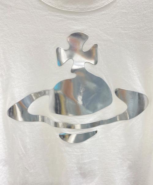 Vivienne Westwood（ヴィヴィアンウエストウッド）Vivienne Westwood (ヴィヴィアンウエストウッド) METAL WATER ORB RELAX T-SHIRT シルバー×ホワイト サイズ:Mの古着・服飾アイテム