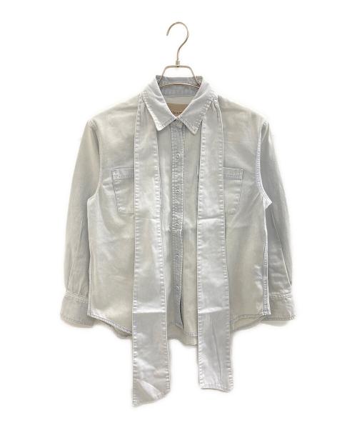JUSGLITTY（ジャスグリッティー）JUSGLITTY (ジャスグリッティー) ボウタイ ウォッシュ デニムシャツ インディゴ サイズ:2 未使用品の古着・服飾アイテム