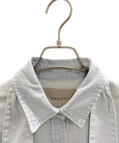 JUSGLITTY（ジャスグリッティー）JUSGLITTY (ジャスグリッティー) ボウタイ ウォッシュ デニムシャツ インディゴ サイズ:2 未使用品の古着・服飾アイテム