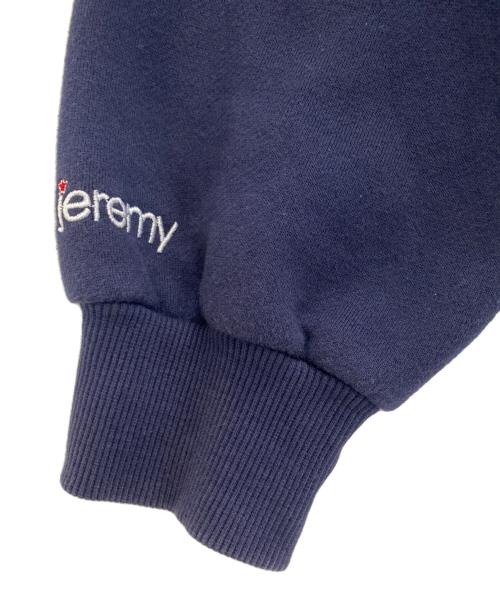 bye jeremy（バイ・ジェレミー）bye jeremy (バイ・ジェレミー) 刺繍ロゴフルジップパーカー ネイビー×スカイブルー サイズ:Lの古着・服飾アイテム