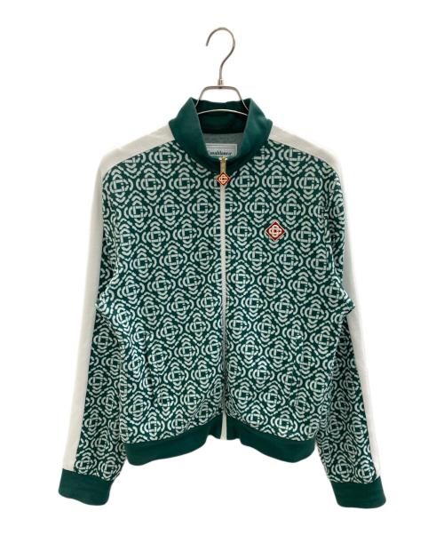 CASABLANCA（カサブランカ）CASABLANCA (カサブランカ) Monogram Track Jacket ホワイト×グリーン サイズ:Mの古着・服飾アイテム
