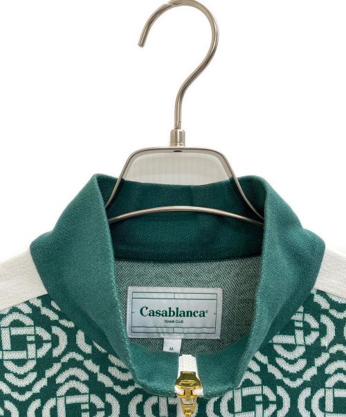 CASABLANCA（カサブランカ）CASABLANCA (カサブランカ) Monogram Track Jacket ホワイト×グリーン サイズ:Mの古着・服飾アイテム