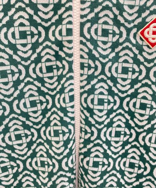 CASABLANCA（カサブランカ）CASABLANCA (カサブランカ) Monogram Track Jacket ホワイト×グリーン サイズ:Mの古着・服飾アイテム