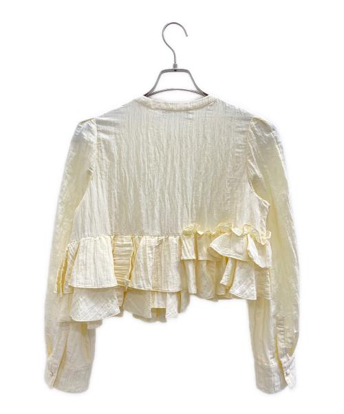 CELFORD（セルフォード）CELFORD (セルフォード) アシンメトリーペプラムフリルブラウス イエロー サイズ:38の古着・服飾アイテム