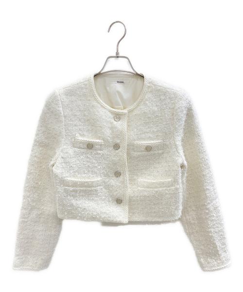 Snidel（スナイデル）Snidel (スナイデル) ツイードジャケット アイボリー サイズ:1の古着・服飾アイテム