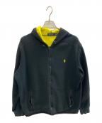 POLO RALPH LAURENポロ・ラルフローレン）の古着「裏起毛ジップパーカー」｜ブラック×イエロー