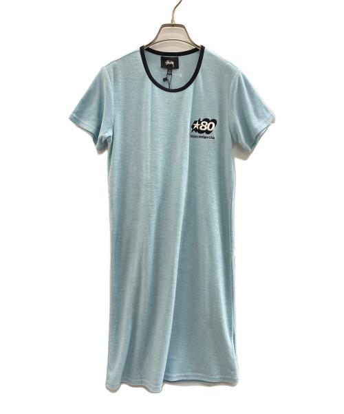 stussy（ステューシー）stussy (ステューシー) Barra Short Sleeve Mini Dress スカイブルー サイズ:S 未使用品の古着・服飾アイテム