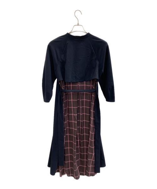 EMMEL REFINES（エメル リファインズ）EMMEL REFINES (エメル リファインズ) 長袖ワンピース ネイビー サイズ:Sの古着・服飾アイテム