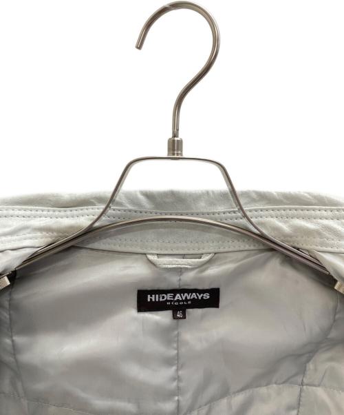 HIDE AWAYS NICOLE（ハイダウェイ二コル）HIDE AWAYS NICOLE (ハイダウェイ二コル) レザージャケット ライトグレー サイズ:46の古着・服飾アイテム