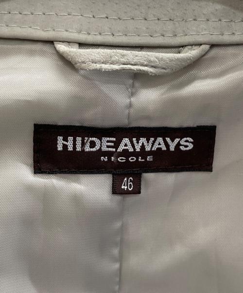 HIDE AWAYS NICOLE（ハイダウェイ二コル）HIDE AWAYS NICOLE (ハイダウェイ二コル) レザージャケット ライトグレー サイズ:46の古着・服飾アイテム