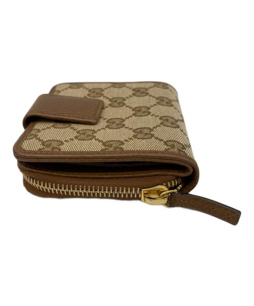 GUCCI（グッチ）GUCCI (グッチ) GGキャンバスミニウォレット ブラウンの古着・服飾アイテム