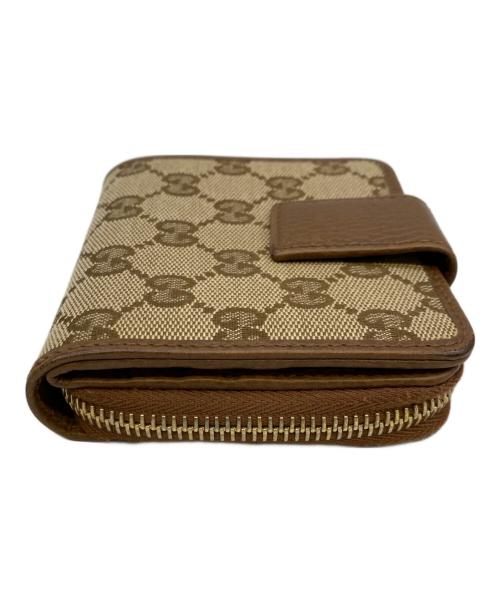 GUCCI（グッチ）GUCCI (グッチ) GGキャンバスミニウォレット ブラウンの古着・服飾アイテム