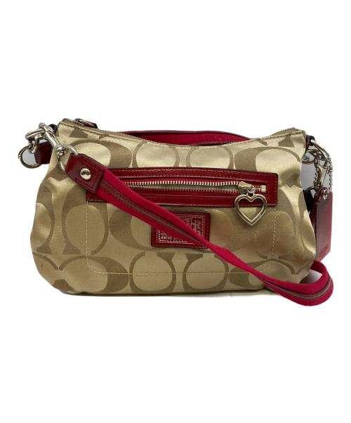 COACH（コーチ）COACH (コーチ) ショルダーバッグ ベージュ×レッドの古着・服飾アイテム