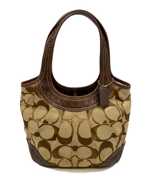 COACH（コーチ）COACH (コーチ) ワンショルダーバッグ ベージュ×ブラウンの古着・服飾アイテム