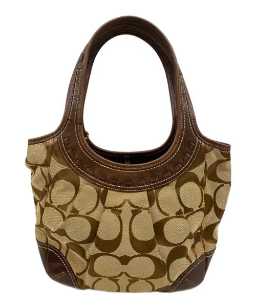 COACH（コーチ）COACH (コーチ) ワンショルダーバッグ ベージュ×ブラウンの古着・服飾アイテム