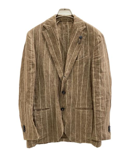 LARDINI（ラルディーニ）LARDINI (ラルディーニ) リネンセットアップスーツ ブラウン サイズ:46の古着・服飾アイテム