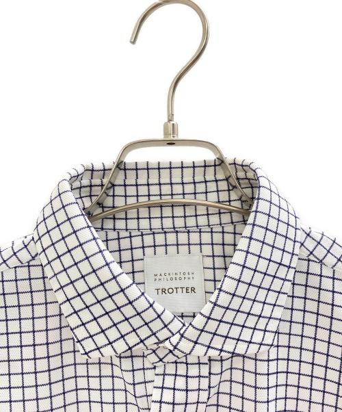 MACKINTOSH PHILOSOPHY（マッキントッシュ フィロソフィー）MACKINTOSH PHILOSOPHY (マッキントッシュ フィロソフィー) 半袖シャツ ホワイト×ネイビー サイズ:40の古着・服飾アイテム