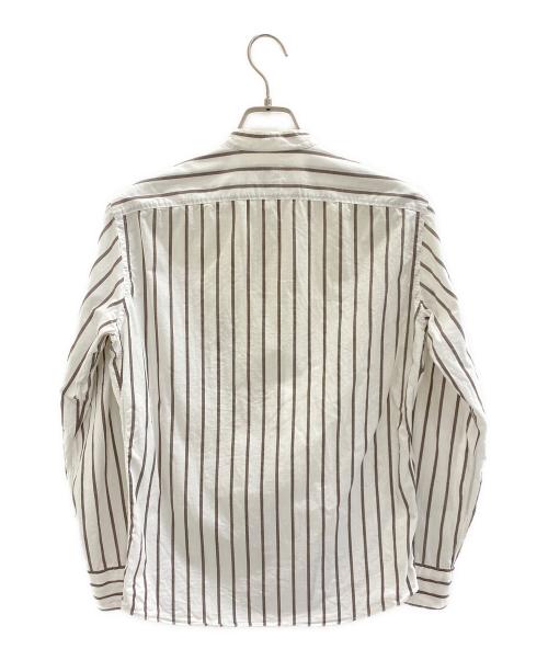 giannetto（ジャンネット）giannetto (ジャンネット) 長袖シャツ ホワイト×ブラウン サイズ:39の古着・服飾アイテム