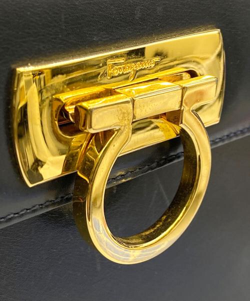 Salvatore Ferragamo（サルヴァトーレ フェラガモ）Salvatore Ferragamo (サルヴァトーレ フェラガモ) ガンチーニ 2WAYハンドバッグ・ショルダーバッグ ブラックの古着・服飾アイテム