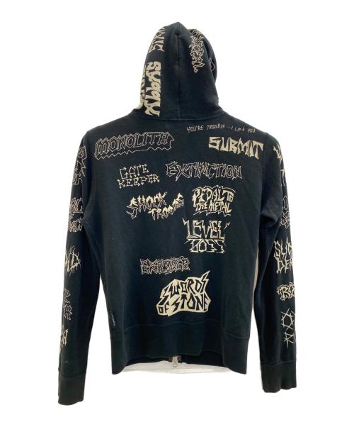 Hysteric Glamour（ヒステリックグラマー）Hysteric Glamour (ヒステリックグラマー) ジップパーカー ブラック×ベージュ サイズ:Freeの古着・服飾アイテム