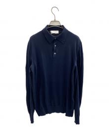 LARDINI（ラルディーニ）の古着「長袖ポロシャツ」｜ネイビー