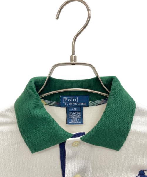 POLO RALPH LAUREN（ポロ・ラルフローレン）POLO RALPH LAUREN (ポロ・ラルフローレン) ポロシャツ ホワイト×グリーン サイズ:Sの古着・服飾アイテム
