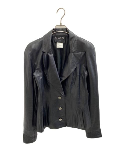 CHANEL（シャネル）CHANEL (シャネル) ラムレザージャケット ブラック サイズ:40の古着・服飾アイテム