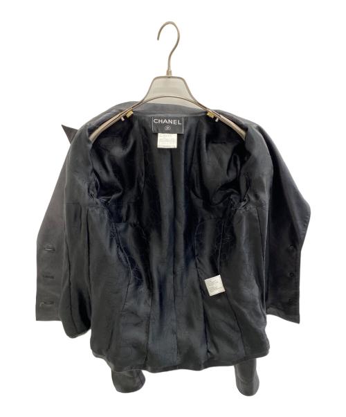 CHANEL（シャネル）CHANEL (シャネル) ラムレザージャケット ブラック サイズ:40の古着・服飾アイテム