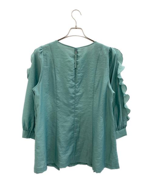 TO BE CHIC（トゥービーシック）TO BE CHIC (トゥービーシック) フリルスリーブ ブラウス グリーン サイズ:44の古着・服飾アイテム