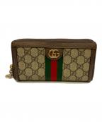 GUCCIグッチ）の古着「GGジップアラウンドウォレット」｜ブラウン