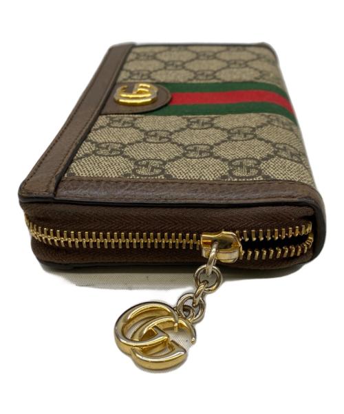 GUCCI（グッチ）GUCCI (グッチ) GGジップアラウンドウォレット ブラウンの古着・服飾アイテム