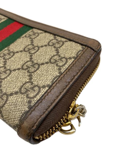 GUCCI（グッチ）GUCCI (グッチ) GGジップアラウンドウォレット ブラウンの古着・服飾アイテム