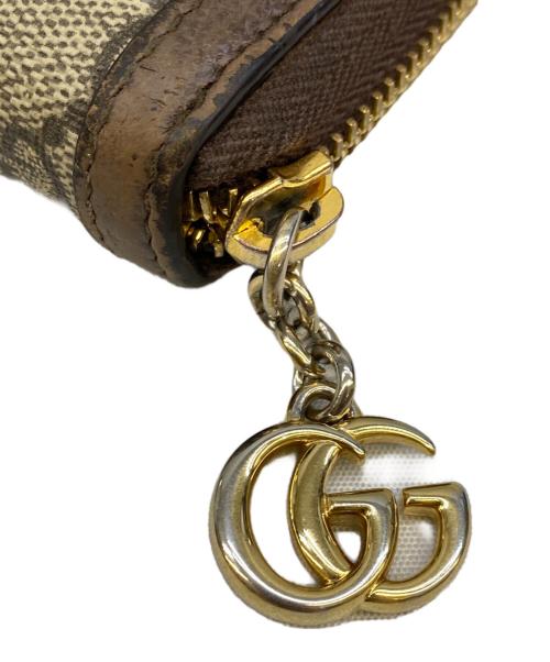 GUCCI（グッチ）GUCCI (グッチ) GGジップアラウンドウォレット ブラウンの古着・服飾アイテム