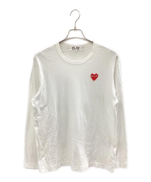 PLAY COMME des GARCONS（プレイコムデギャルソン）PLAY COMME des GARCONS (プレイコムデギャルソン) 長袖カットソー ホワイト サイズ:XLの古着・服飾アイテム