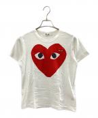 PLAY COMME des GARCONSプレイコムデギャルソン）の古着「半袖カットソー」｜ホワイト×レッド