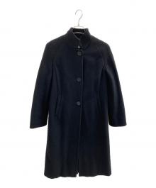 MaxMara（マックスマーラ）の古着「スタンドカラーコート」｜ブラック