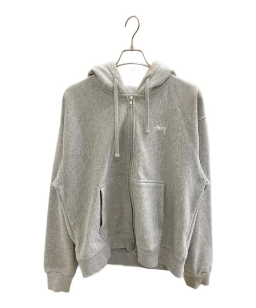 stussy（ステューシー）stussy (ステューシー) ジップパーカー ライトグレー サイズ:Lの古着・服飾アイテム