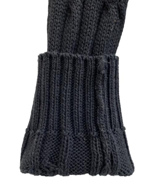 POLO RALPH LAUREN（ポロ・ラルフローレン）POLO RALPH LAUREN (ポロ・ラルフローレン) ケーブルニット コットン Vネック セーター ブラック サイズ:Lの古着・服飾アイテム