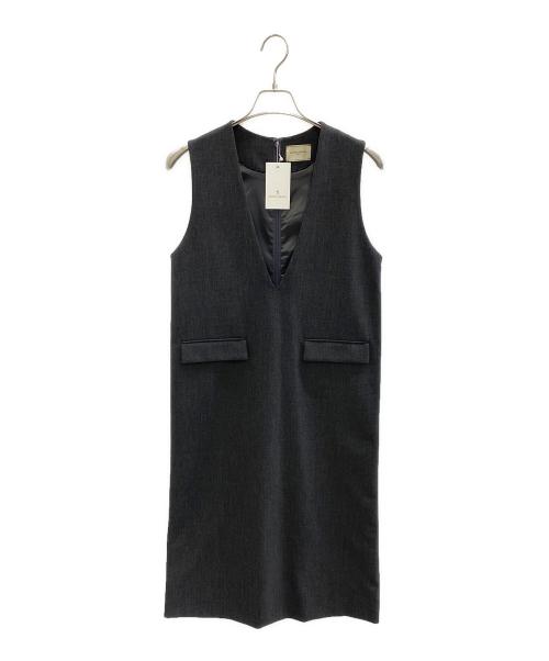 UNITED ARROWS TOKYO（ユナイテッドアローズトウキョウ）UNITED ARROWS TOKYO (ユナイテッドアローズトウキョウ) ジャンパースカート Vネックワンピース グレー サイズ:38 未使用品の古着・服飾アイテム