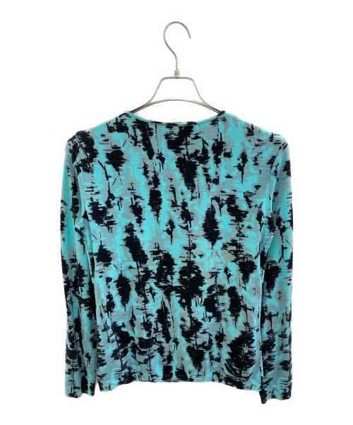 BLUMARINE（ブルマリン）BLUMARINE (ブルマリン) 薄手ニット ブルー×ブラック サイズ:L (UK 38)の古着・服飾アイテム