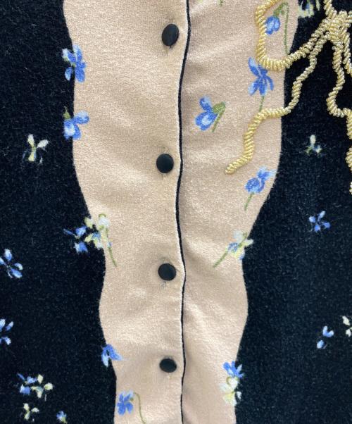 BLUMARINE（ブルマリン）BLUMARINE (ブルマリン) 薄手カーディガン ブラック×ピンク サイズ:L (42)の古着・服飾アイテム