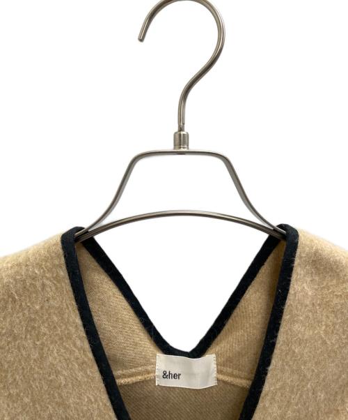 &her（アンドハー）&her (アンドハー) 長袖ワンピース ベージュ サイズ:Freeの古着・服飾アイテム
